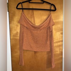 Orange off-shoulder long sleeve